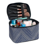 Native Denim Jeans Pattern Print Travel Makeup Bag