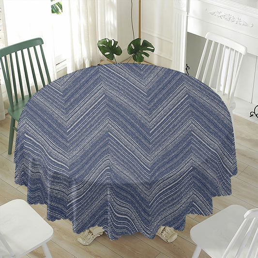 Native Denim Jeans Pattern Print Waterproof Round Tablecloth