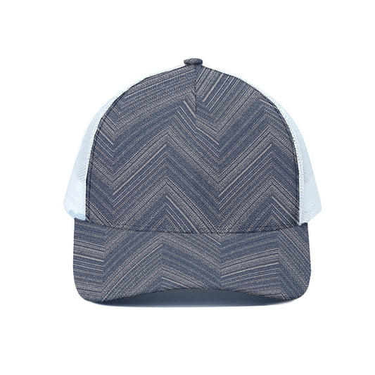 Native Denim Jeans Pattern Print White Mesh Trucker Cap