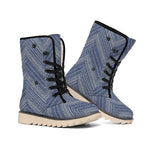Native Denim Jeans Pattern Print Winter Boots