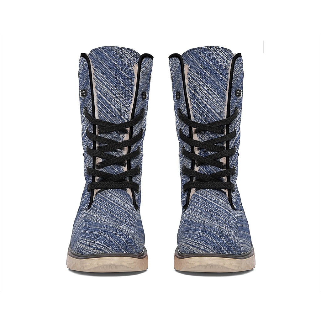 Native Denim Jeans Pattern Print Winter Boots