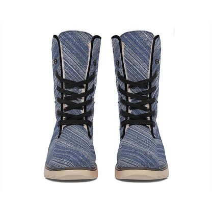 Native Denim Jeans Pattern Print Winter Boots