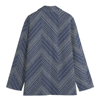 Native Denim Jeans Pattern Print Women's Blazer