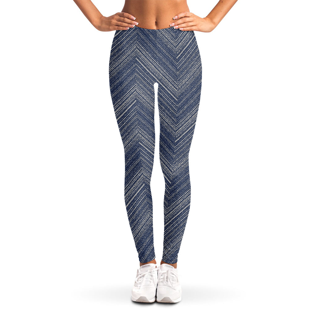 Native Denim Jeans Pattern Print Women's Leggings