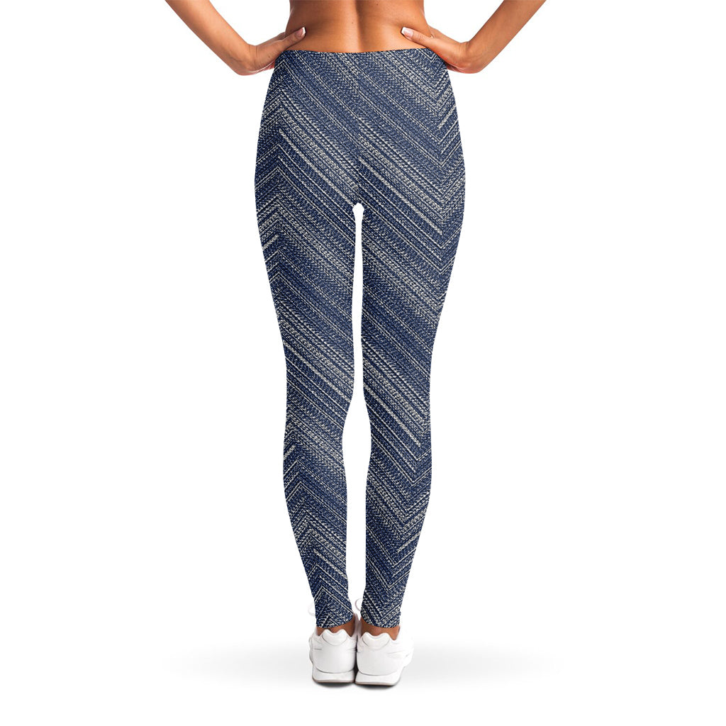 Native Denim Jeans Pattern Print Women's Leggings