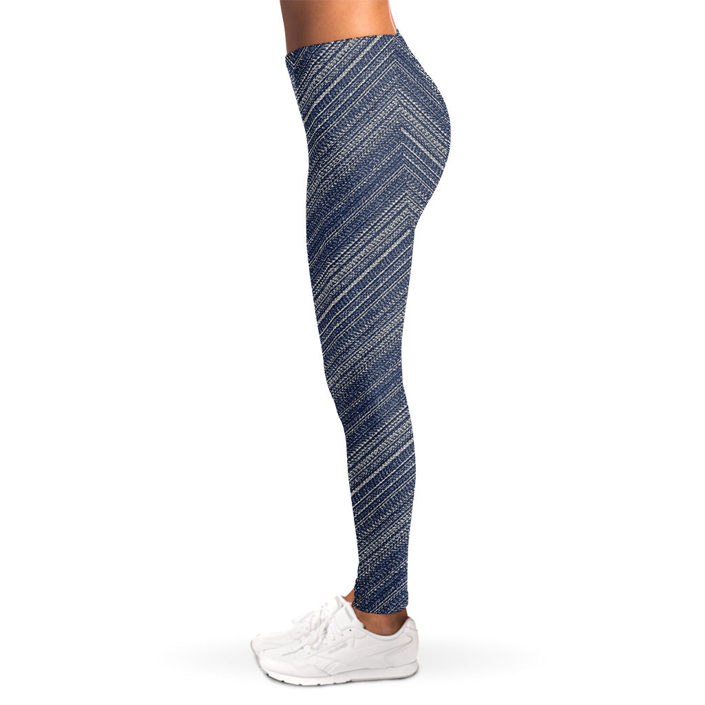 Native Denim Jeans Pattern Print Women's Leggings