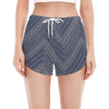 Native Denim Jeans Pattern Print Women's Split Running Shorts