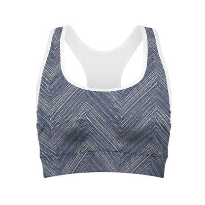 Native Denim Jeans Pattern Print Women's Sports Bra