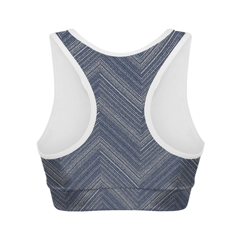 Native Denim Jeans Pattern Print Women's Sports Bra