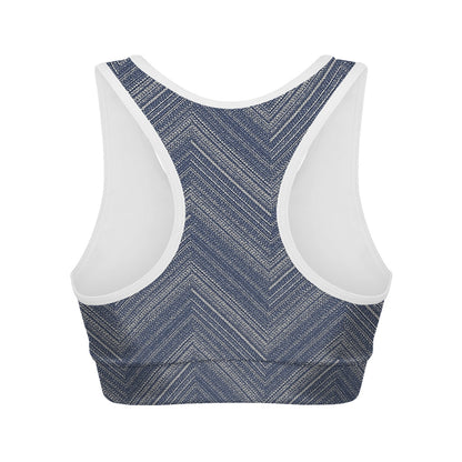 Native Denim Jeans Pattern Print Women's Sports Bra