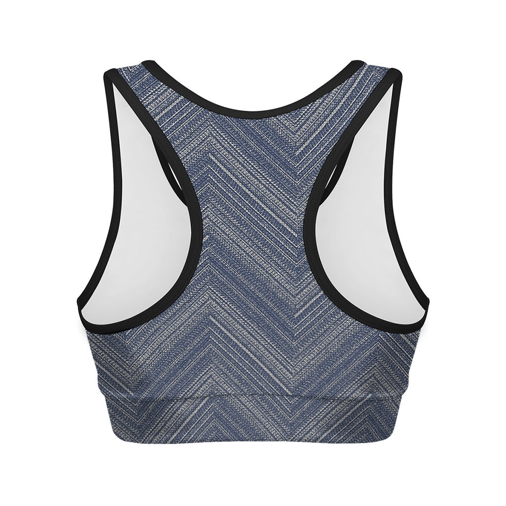 Native Denim Jeans Pattern Print Women's Sports Bra