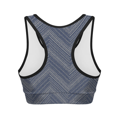 Native Denim Jeans Pattern Print Women's Sports Bra