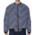 Native Denim Jeans Pattern Print Zip Sleeve Bomber Jacket