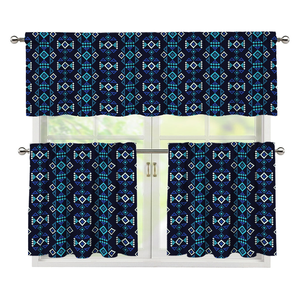 Native Ethnic Pattern Print 3 Piece Kitchen Curtains
