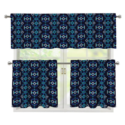 Native Ethnic Pattern Print 3 Piece Kitchen Curtains