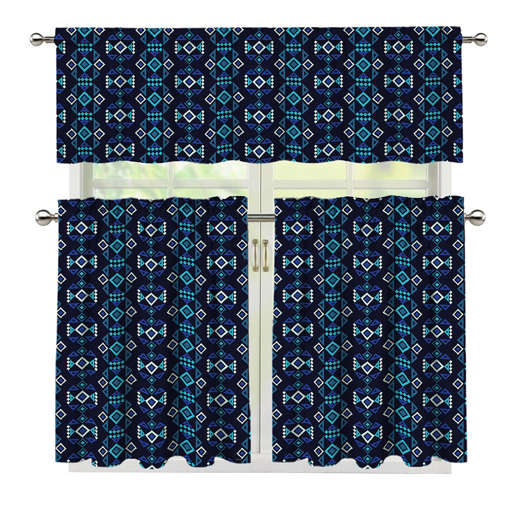 Native Ethnic Pattern Print 3 Piece Kitchen Curtains