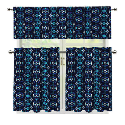 Native Ethnic Pattern Print 3 Piece Kitchen Curtains