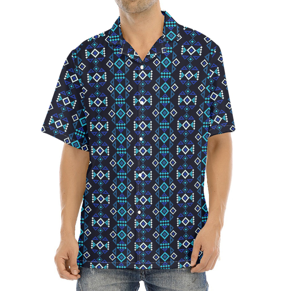 Native Ethnic Pattern Print Aloha Shirt