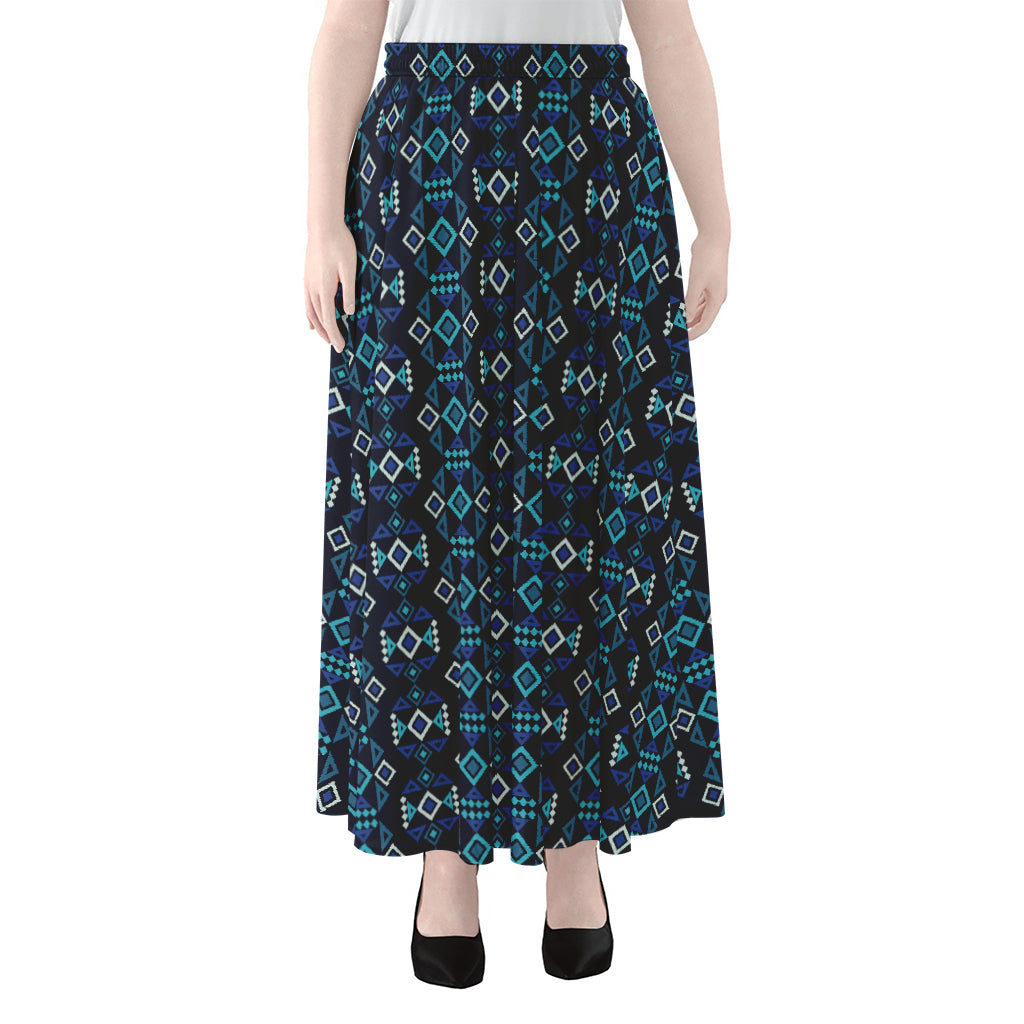Native Ethnic Pattern Print Chiffon Maxi Skirt