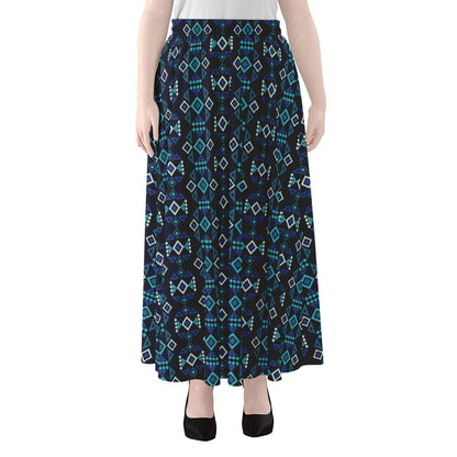 Native Ethnic Pattern Print Chiffon Maxi Skirt
