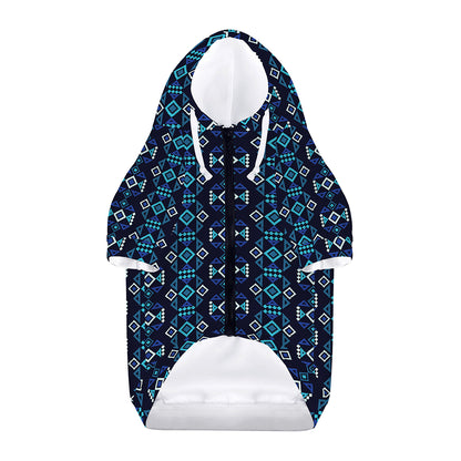 Native Ethnic Pattern Print Dog Zip Up Hoodie