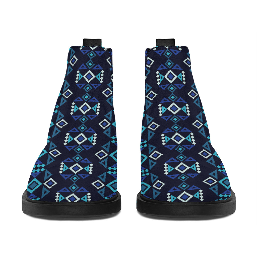Native Ethnic Pattern Print Flat Ankle Boots
