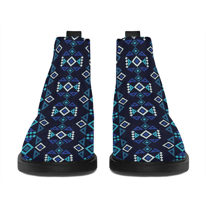 Native Ethnic Pattern Print Flat Ankle Boots