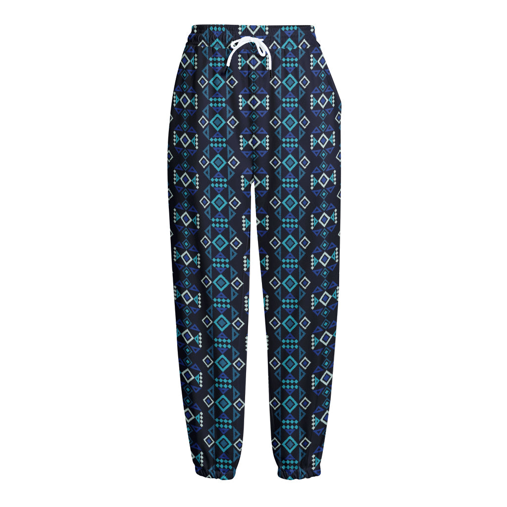 Native Ethnic Pattern Print Fleece Lined Knit Pants