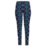 Native Ethnic Pattern Print High-Waisted Pocket Leggings