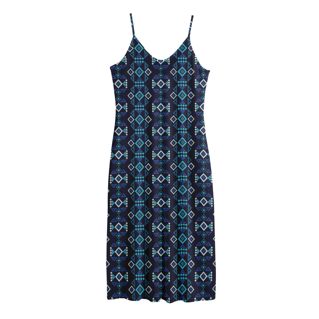Native Ethnic Pattern Print Jersey Midi Cami Dress