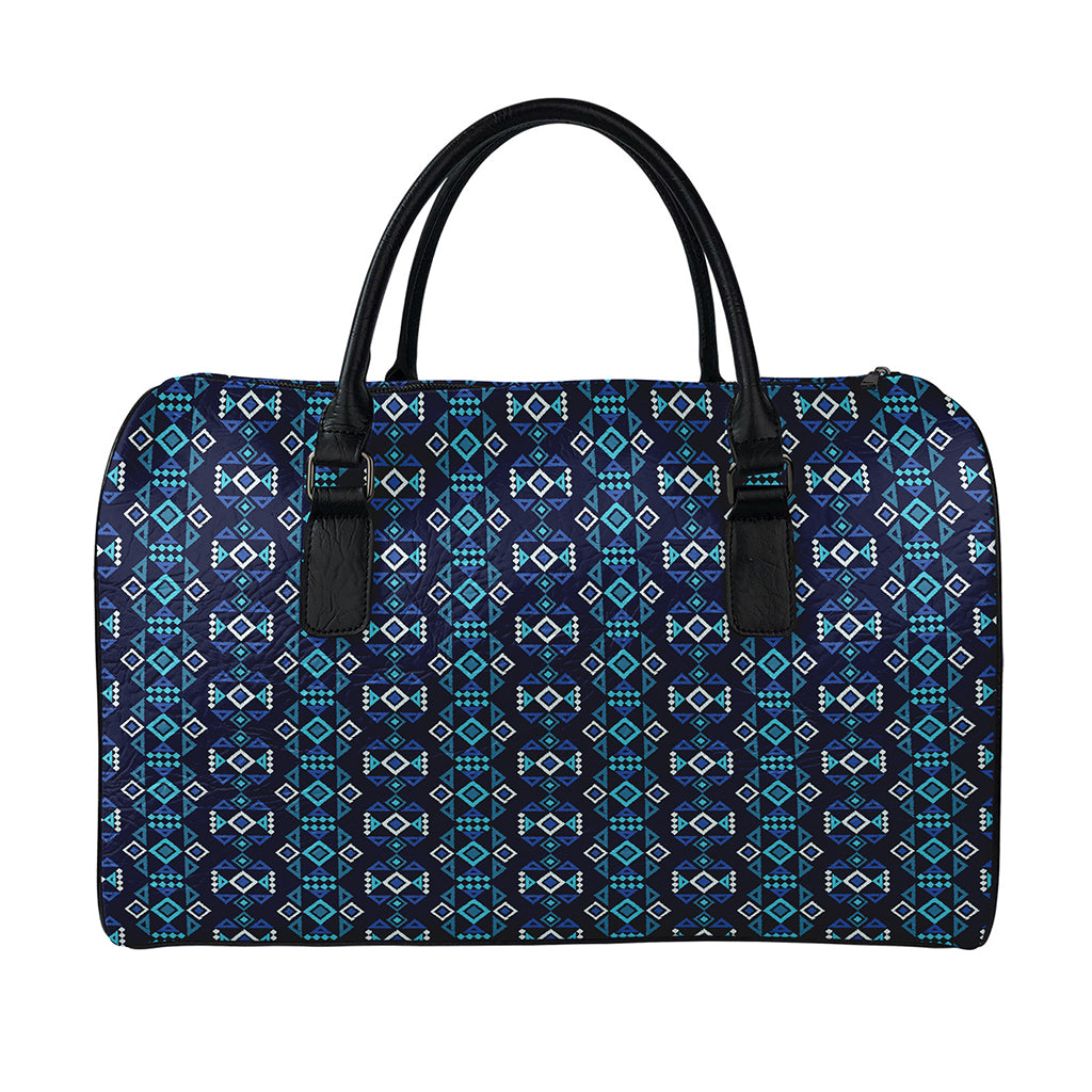 Native Ethnic Pattern Print Leather Duffle Bag