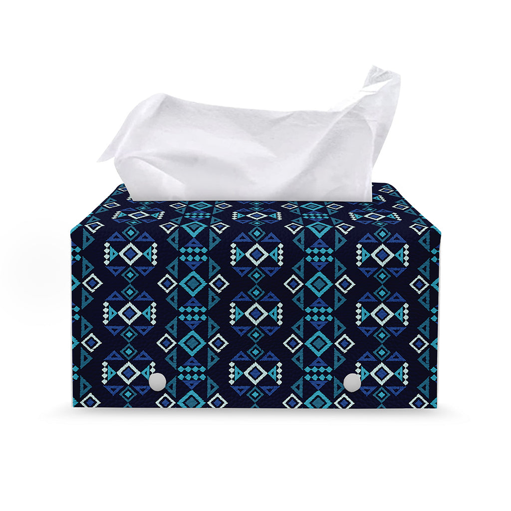 Native Ethnic Pattern Print Leather Tissue Box Cover