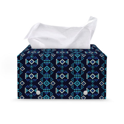 Native Ethnic Pattern Print Leather Tissue Box Cover