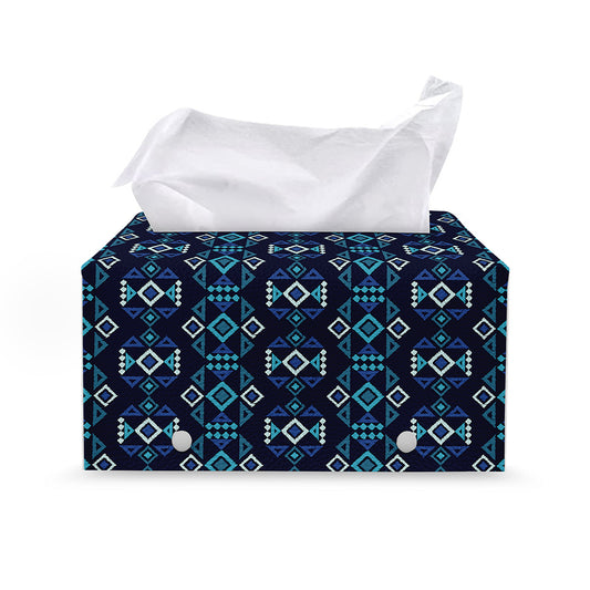 Native Ethnic Pattern Print Leather Tissue Box Cover