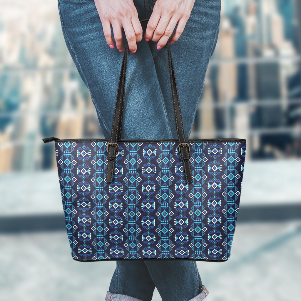 Native Ethnic Pattern Print Leather Tote Bag