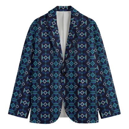 Native Ethnic Pattern Print Men's Cotton Blazer