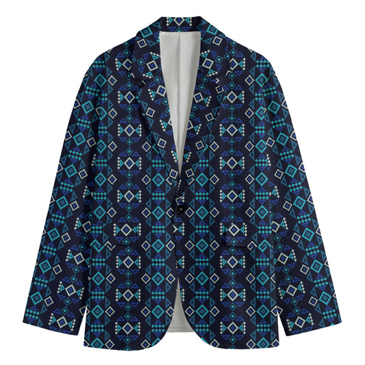 Native Ethnic Pattern Print Men's Cotton Blazer