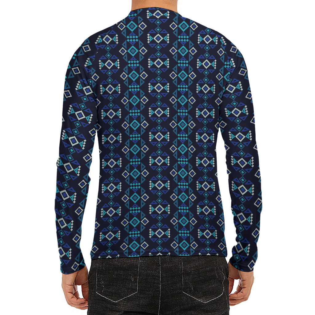 Native Ethnic Pattern Print Men's Long Sleeve Rash Guard