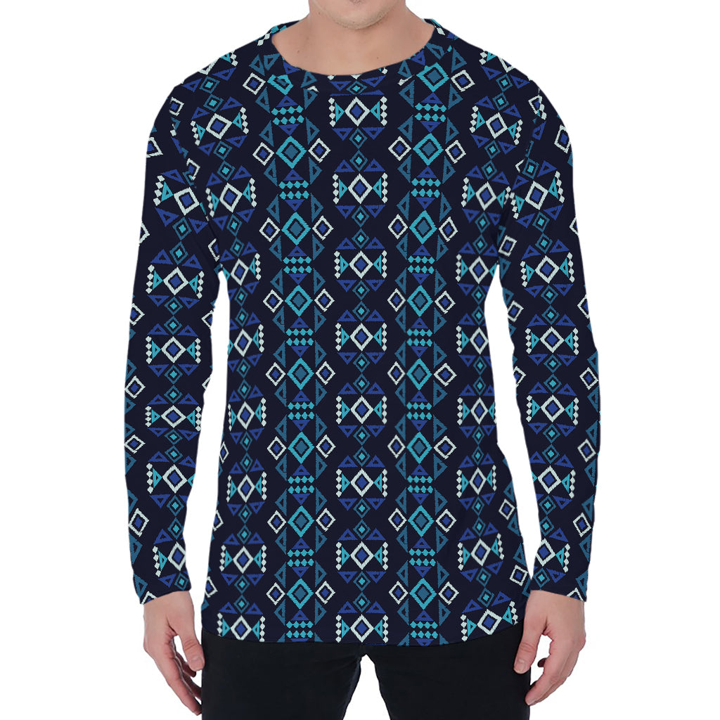 Native Ethnic Pattern Print Men's Long Sleeve T-Shirt