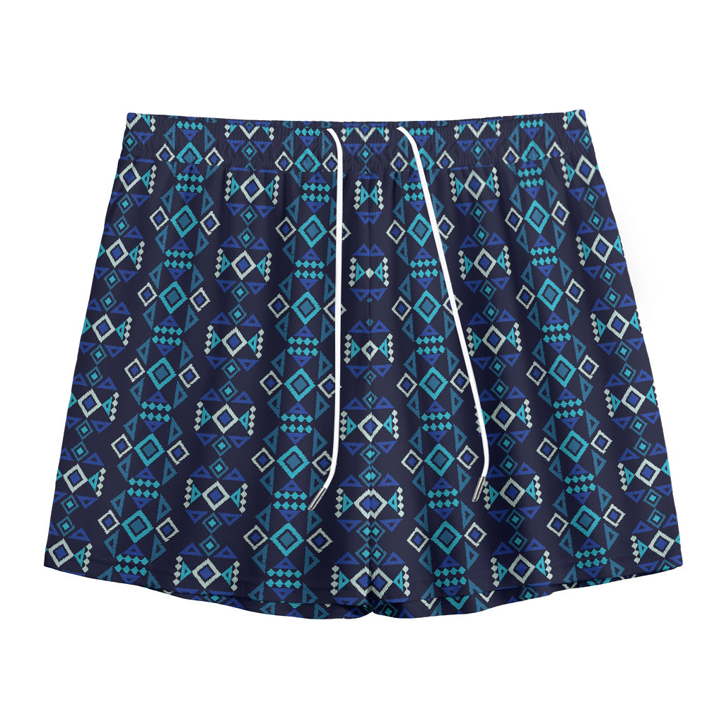 Native Ethnic Pattern Print Mesh Shorts