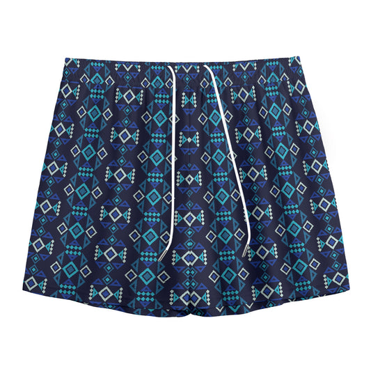 Native Ethnic Pattern Print Mesh Shorts