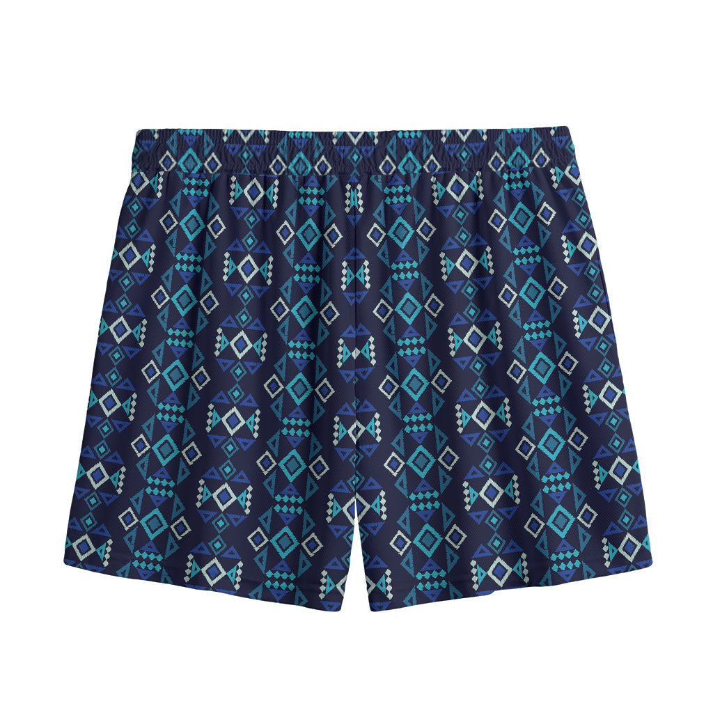 Native Ethnic Pattern Print Mesh Shorts