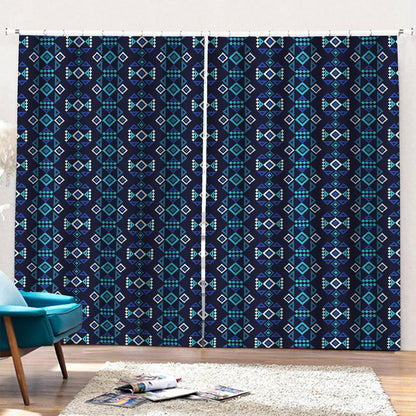 Native Ethnic Pattern Print Pencil Pleat Curtains