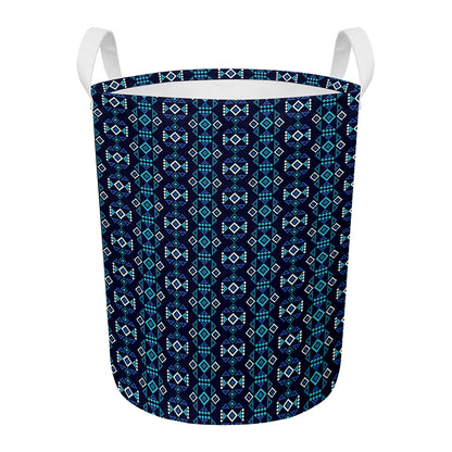 Native Ethnic Pattern Print Round Laundry Basket