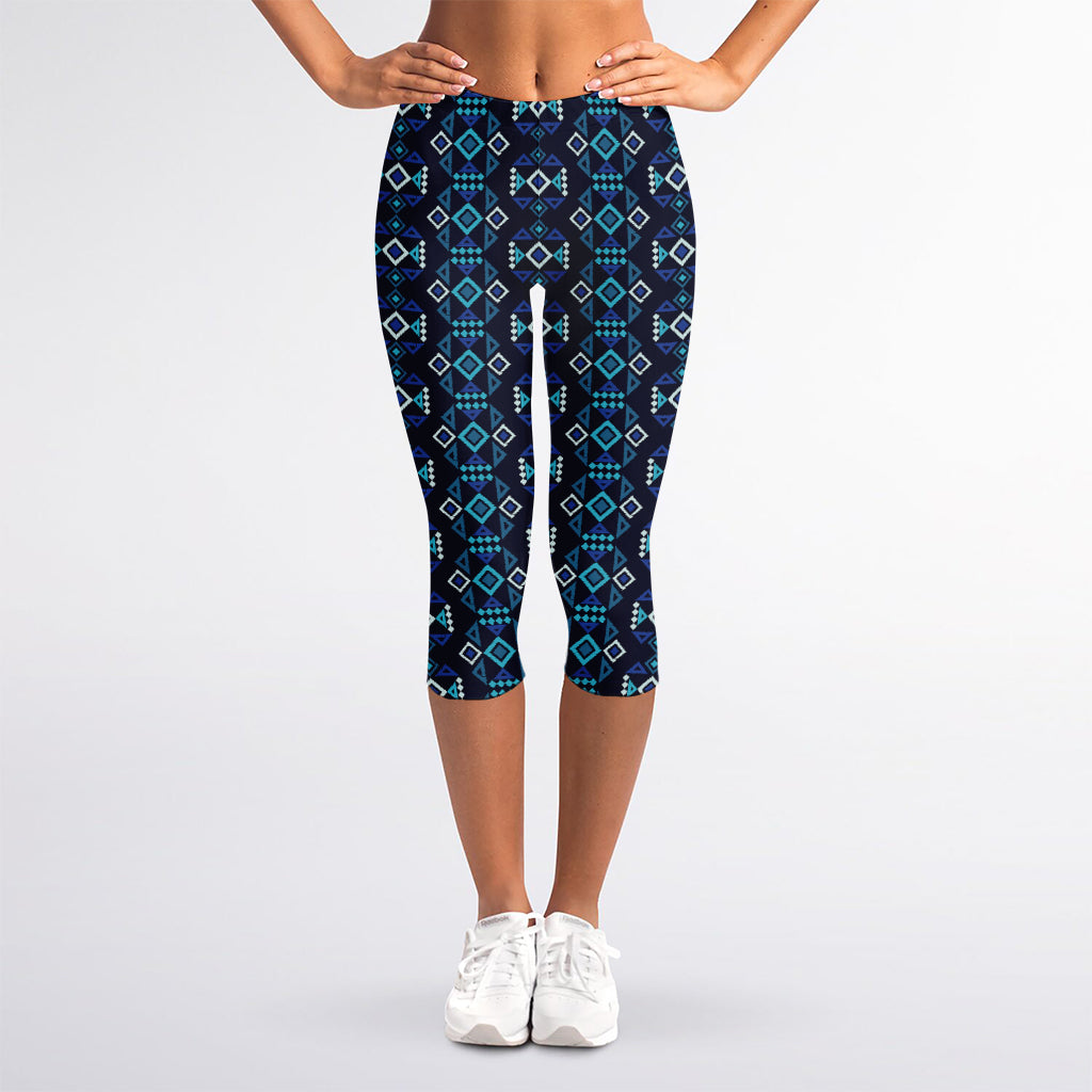 Native Ethnic Pattern Print Women's Capri Leggings