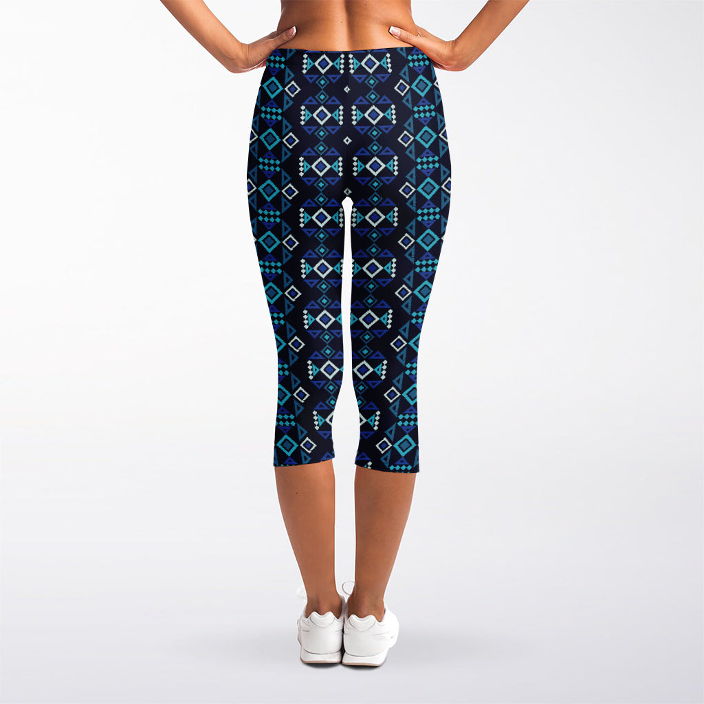 Native Ethnic Pattern Print Women's Capri Leggings
