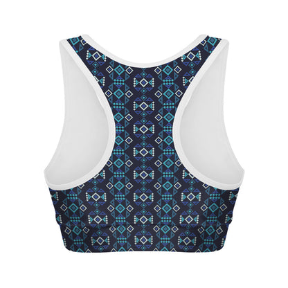 Native Ethnic Pattern Print Women's Sports Bra