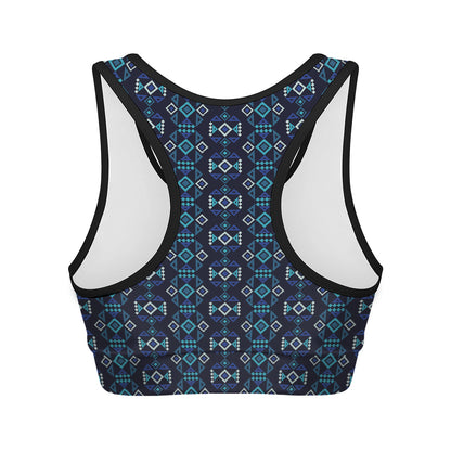 Native Ethnic Pattern Print Women's Sports Bra