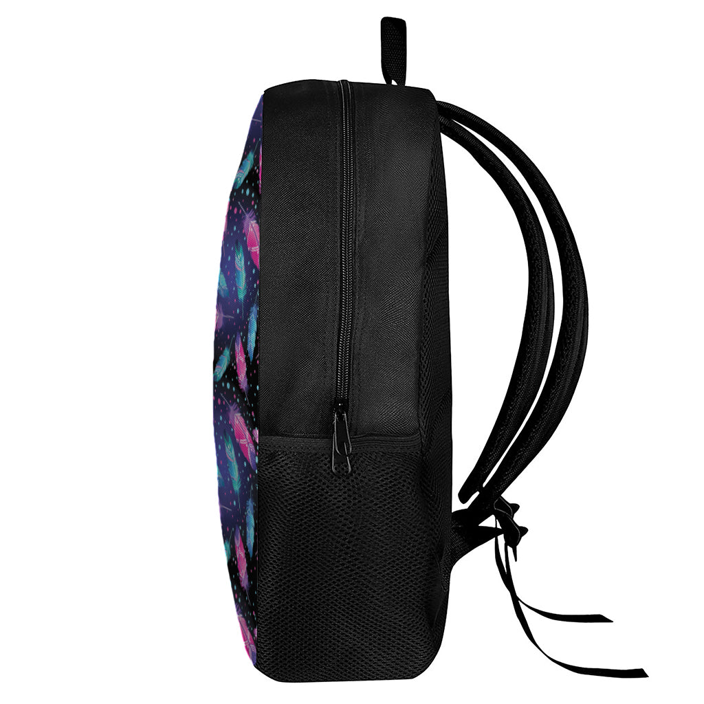 Native Feather Pattern Print 17 Inch Backpack