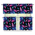Native Feather Pattern Print 3 Piece Kitchen Curtains